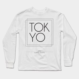 Tokyo City Minimal Typography Long Sleeve T-Shirt